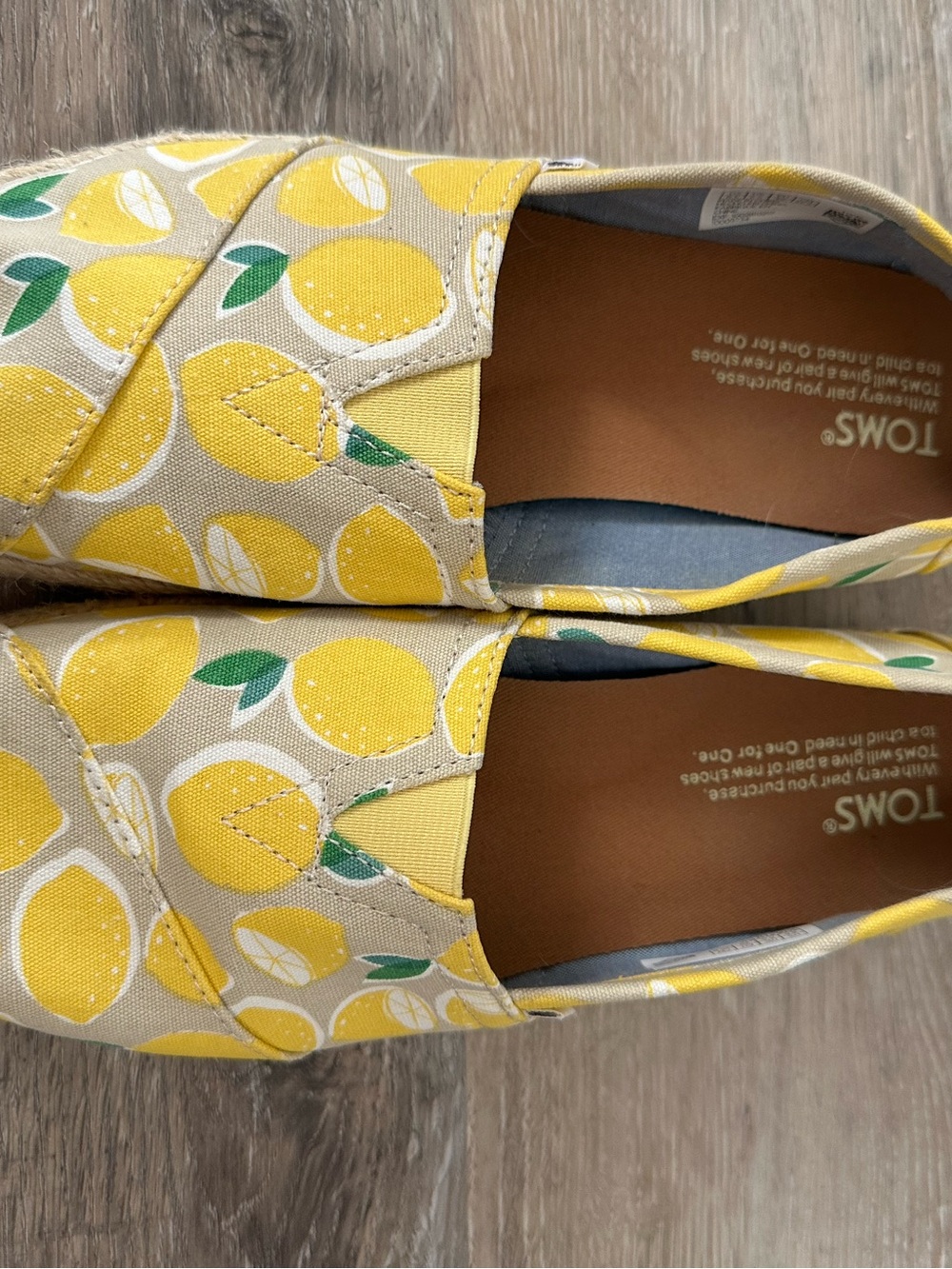 TOMS Canvas Slip-Ons with Yellow Lemon Print - Picture 2 of 4